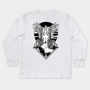 Valkyrie Illustration Kids Long Sleeve T-Shirt